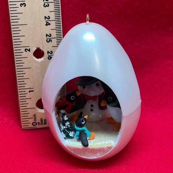 Three Penguin and a Snowman Hallmark Ornament - Picture 9 of 10